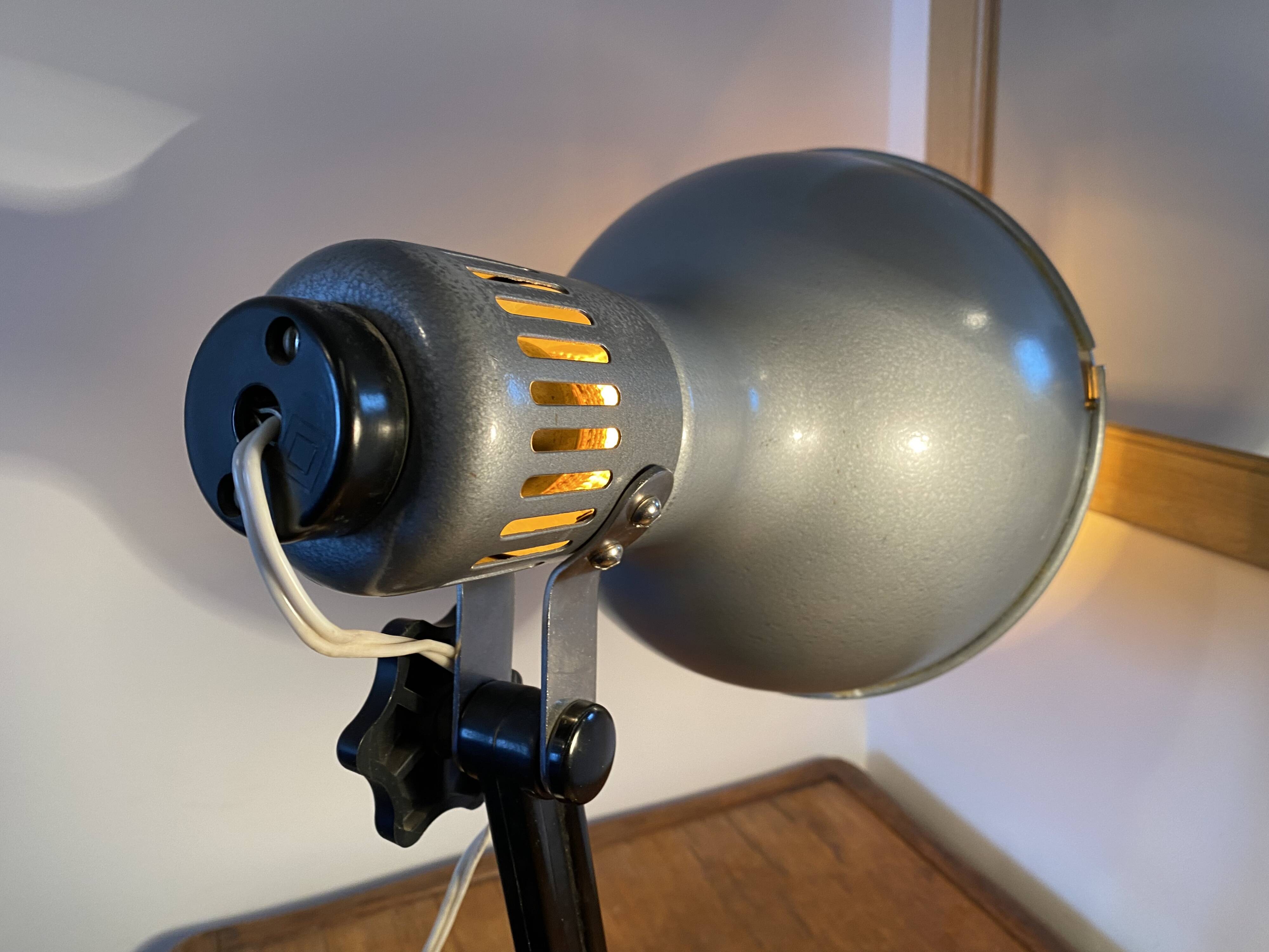 Sollux metal and Bakelite lamp. Industrial
