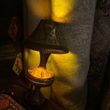 Hand Carved Antique Metal Lamp