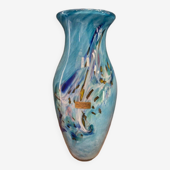Vase en authentique verre soufflé silice création Biot XXe