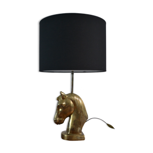 Lampe tête de cheval vintage bronze