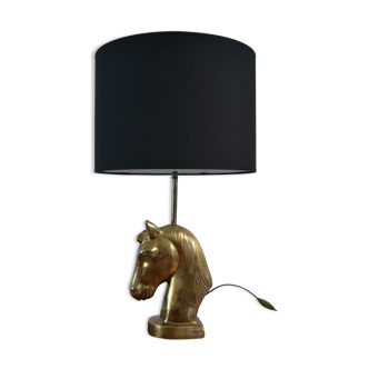 Lampe tête de cheval vintage bronze