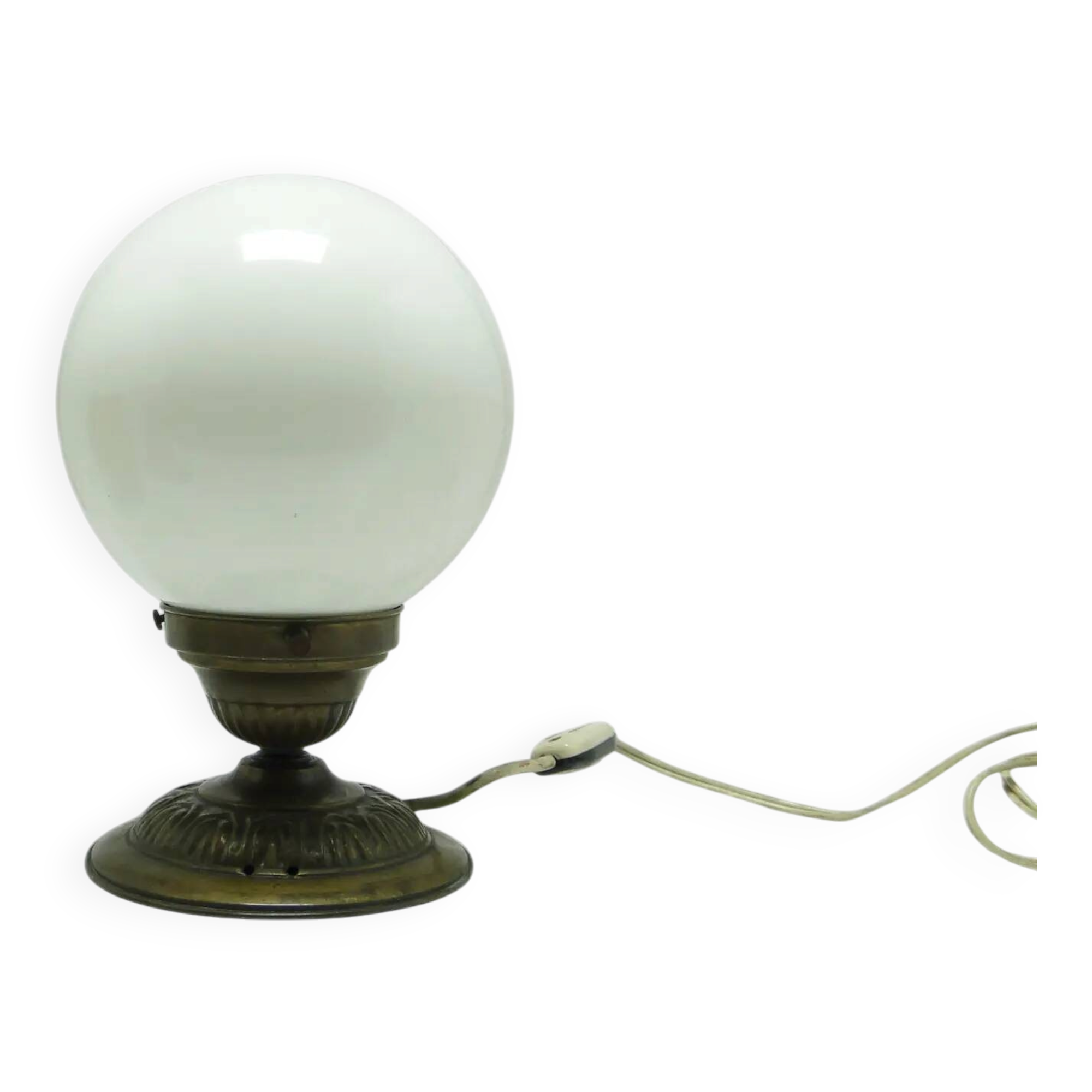 Art Deco table lamp, white glass, Poland, 1930s.