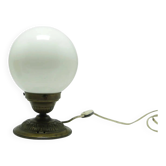 Lampe de table Art Déco, verre blanc, Pologne, années 1930.