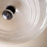 Suspension dome in satin and brass glass