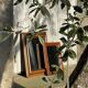 Antique wooden wall mirror