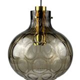 60s 70s ceiling lamp Glashütte Limburg Germany glass & brass Space Age