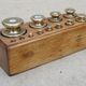Old box 12 weight flat head brass from 1g to 500g for complete scale