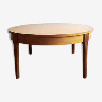 Table basse ronde marquetée des années 1960