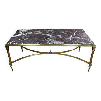 Bronze coffee table with marble top, 1970