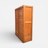Antique oak tambour door filing cabinet, H120