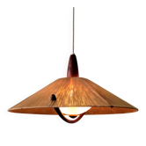 Vintage sisal hanging lamp by Temde Leuchten, 1965