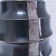 Art Deco metal lamp base with black and silver patina