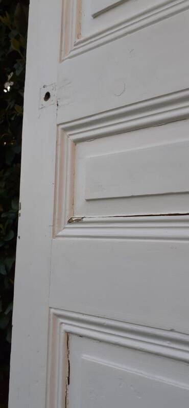 Communication door h216.5x87cm old paneled, molded