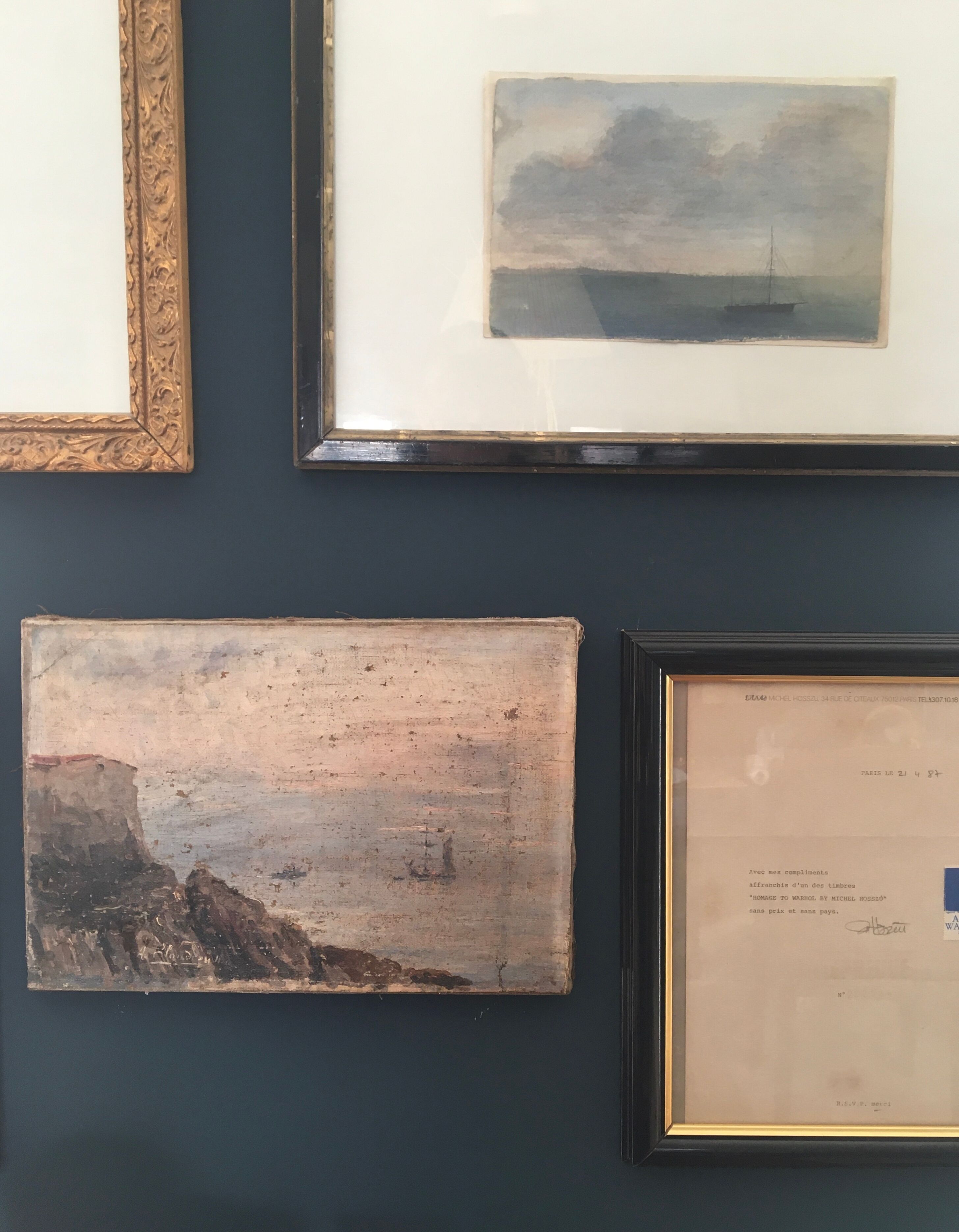 Oil on "marine" canvas, early 20th century