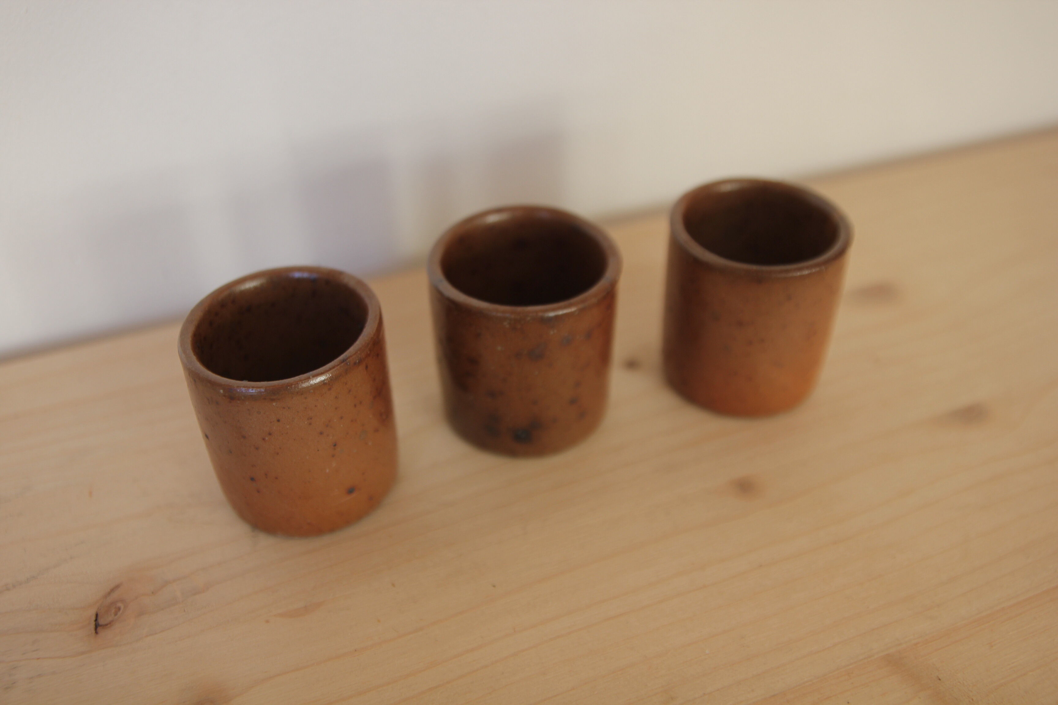 Trio of sandstone glasses