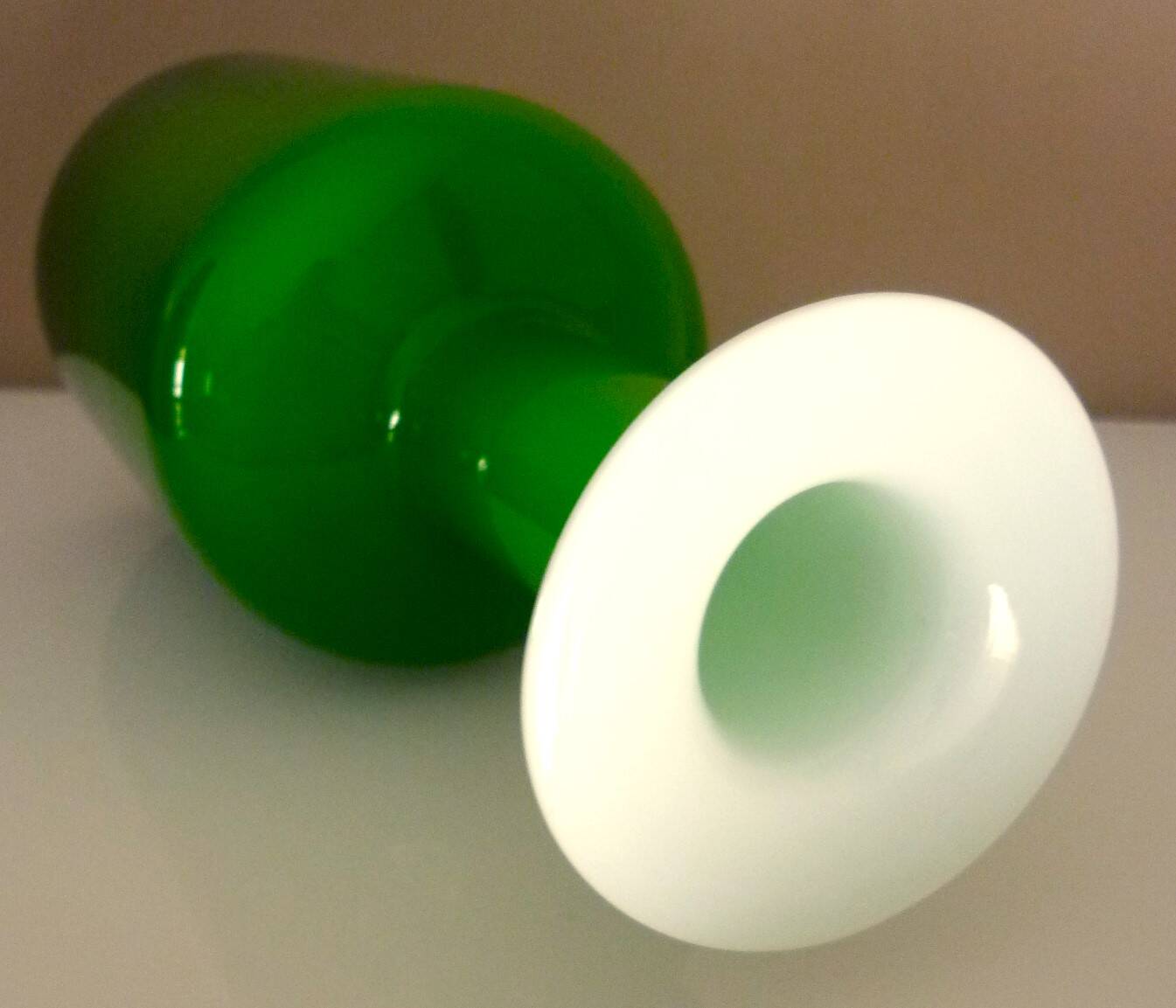 Blown glass bottle vase, Otto Bauer design for Holmegaard, 1970s