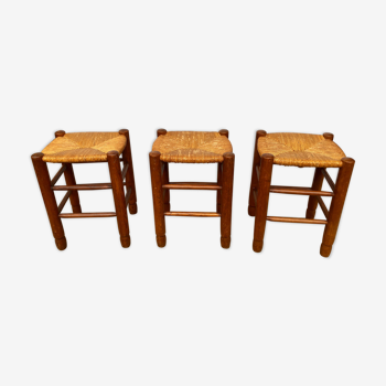 Set of 3 rectangular mulched stools