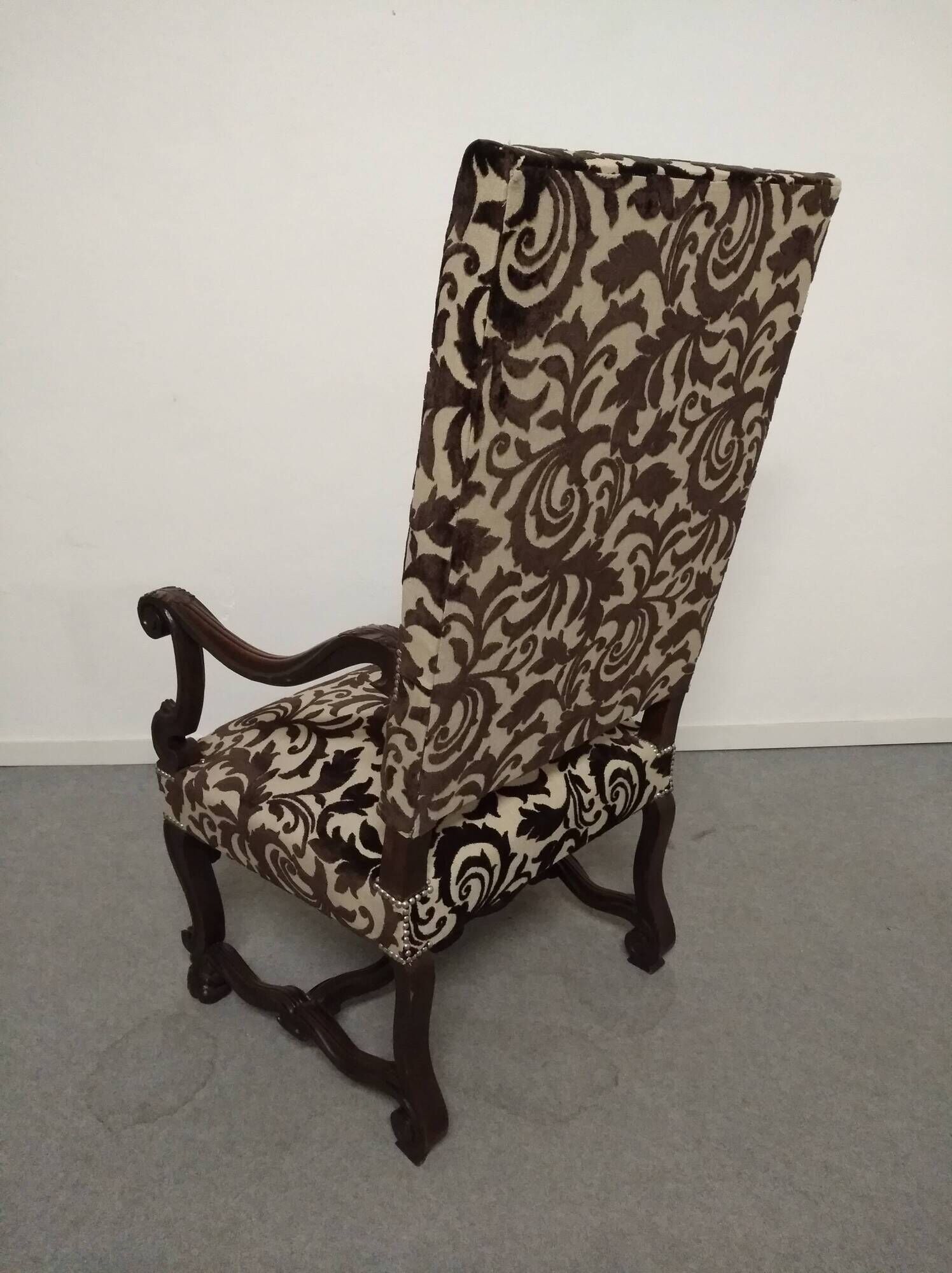 Pair of oak state armchairs, France, late 18th century