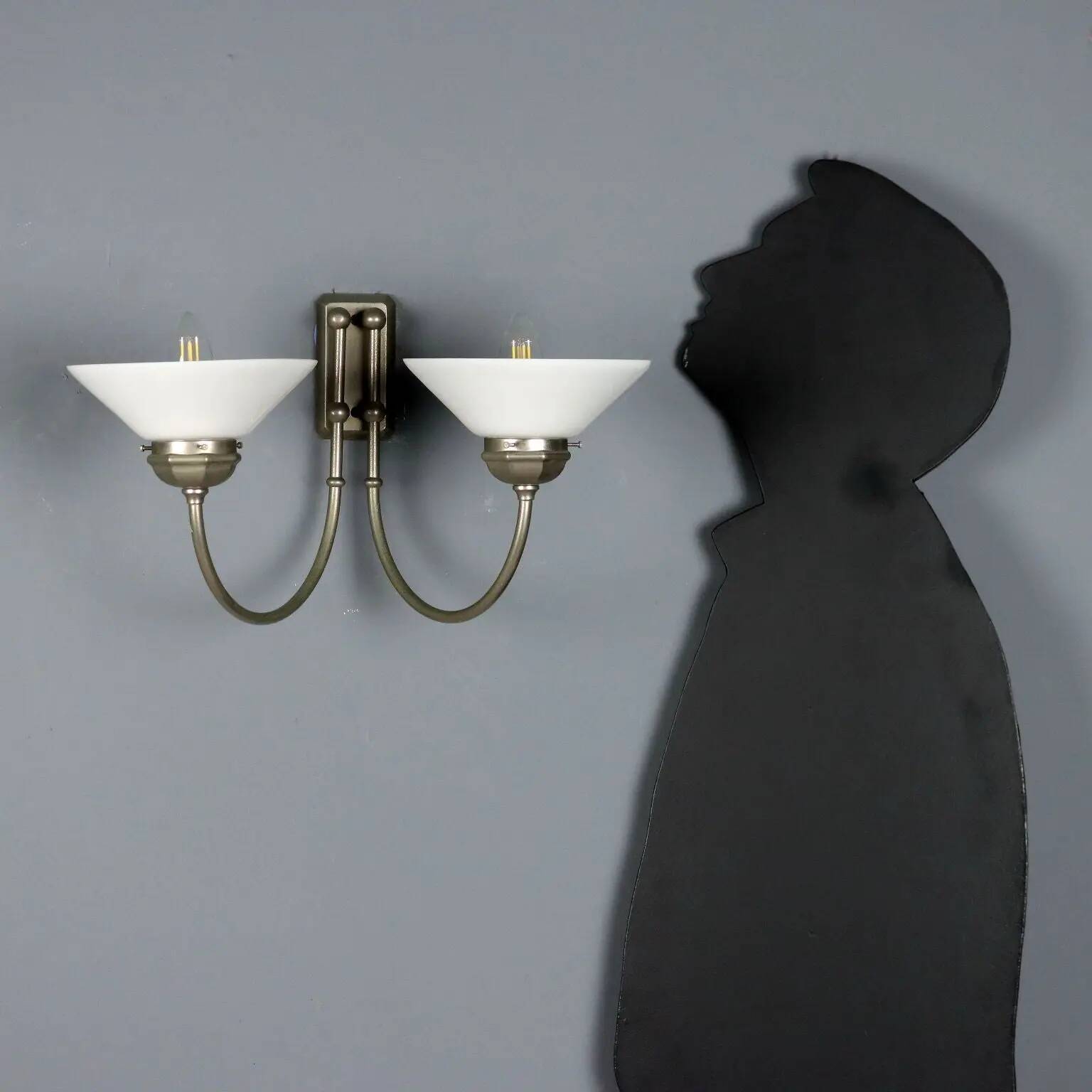 Applique murale vintage en métal et verre, design, Italie, années 1960