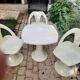 Set of a table and 3 tulip leg chairs, 1970s Space Age inspired.