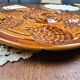 Set of 6 oyster plates – Sarreguemines – brown decor