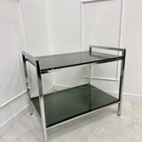 Vintage chrome and smoked glass serving trolley