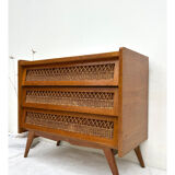 Vintage rattan chest of drawers