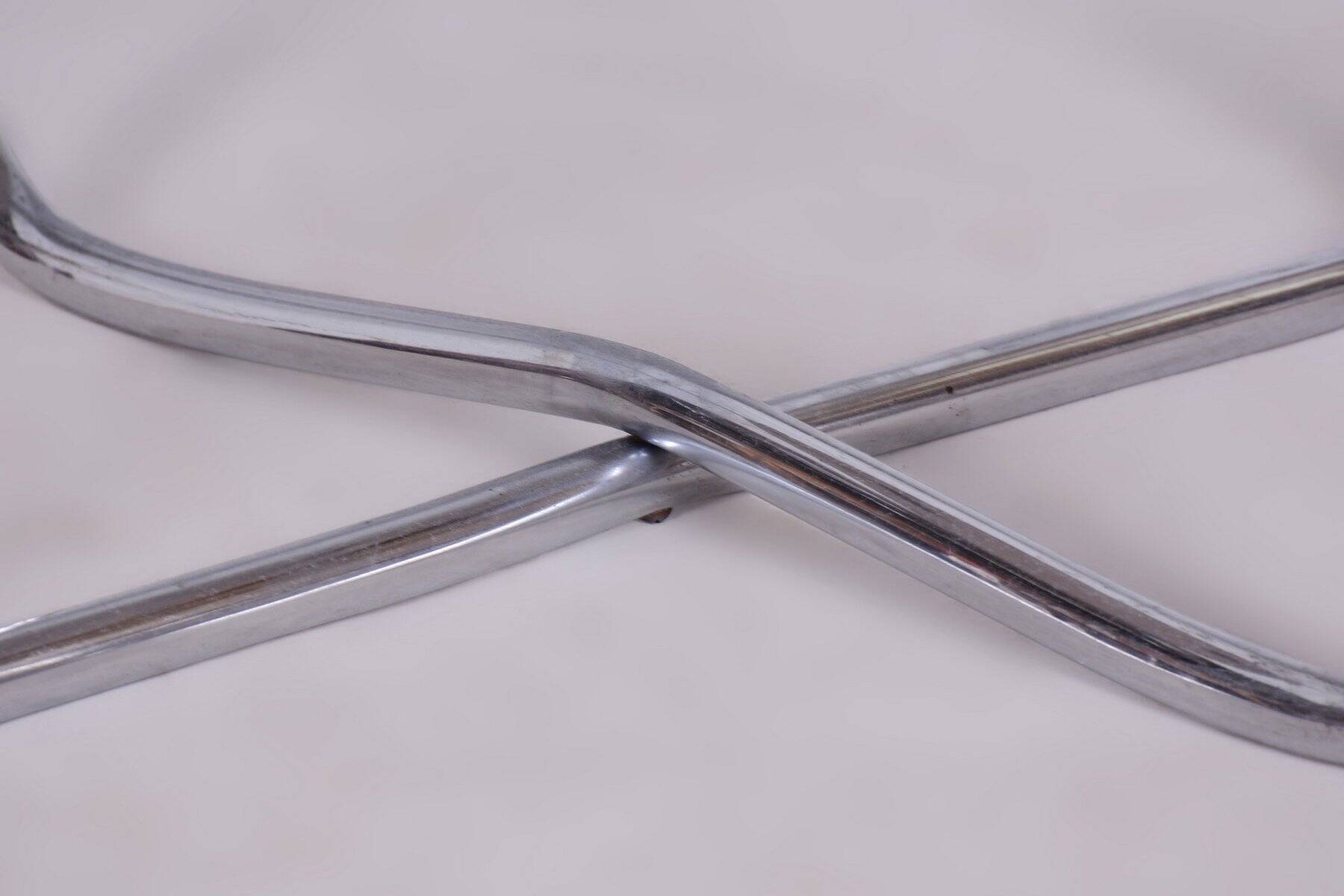Czech Bauhaus Chrome Dining Table and Chairs attributed to Hynek Gottwald, 1930s, Set of 5