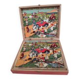 Ancienne boite de cubes en bois