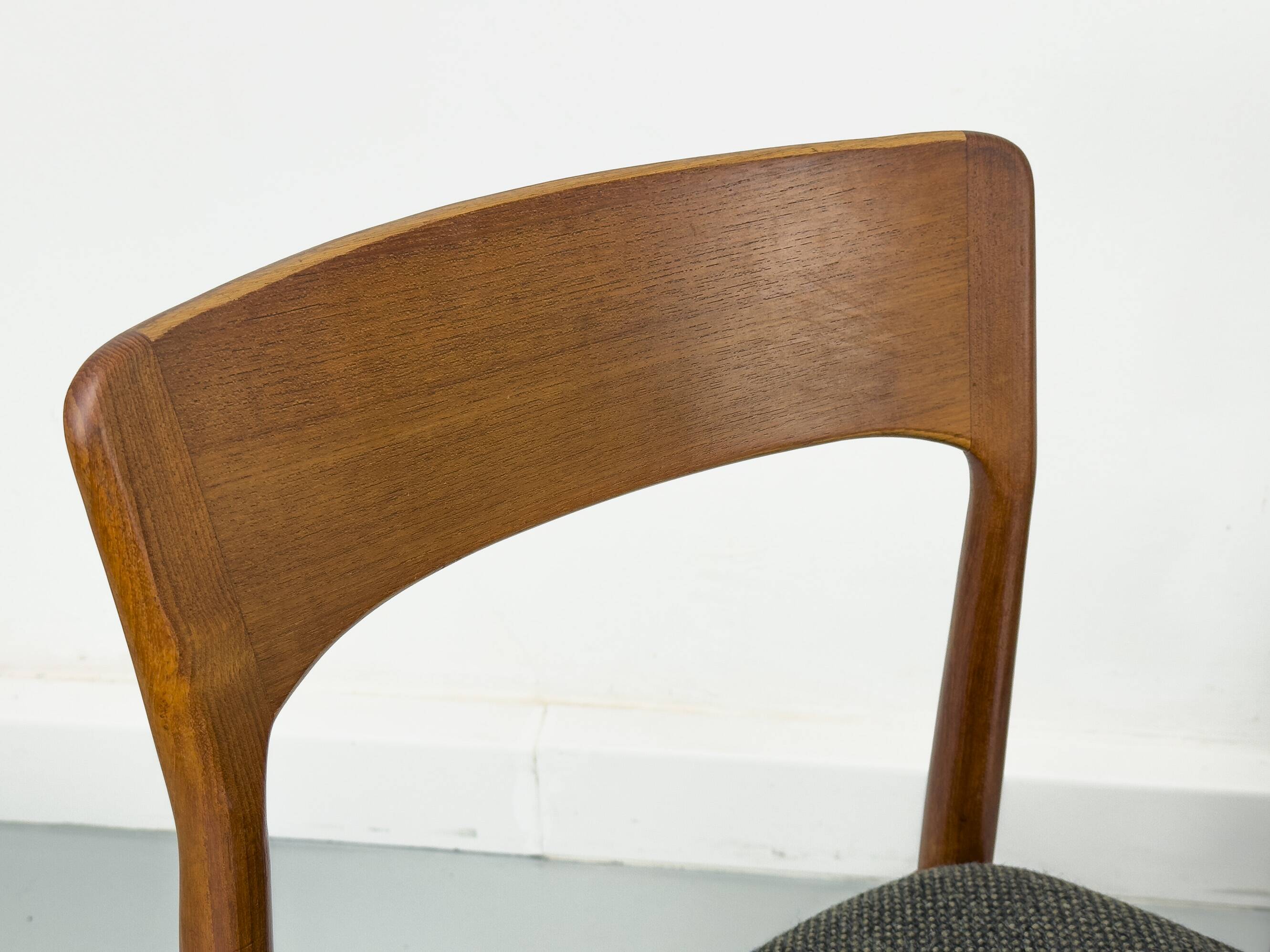 Teak and Wool Dining Chairs from Korup Stolefabrik, 1960s, Set of 4
