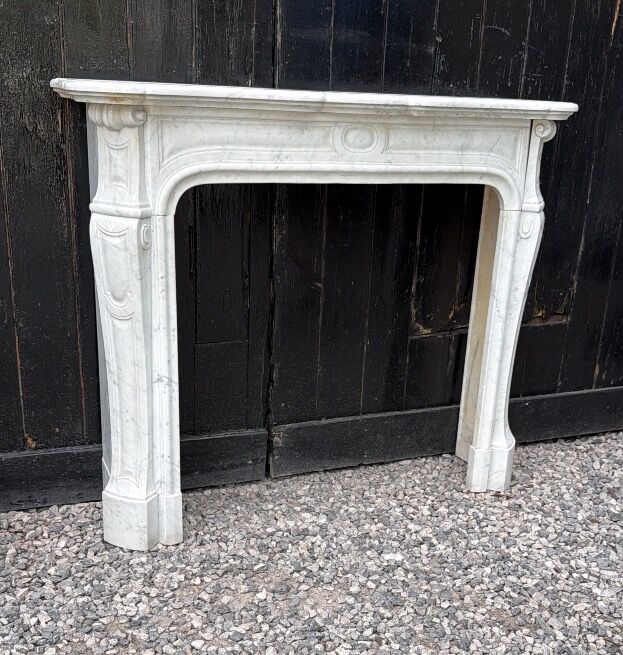 Louis XV style Carrara marble fireplace circa 1900