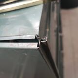 10-compartment metal locker with hinged door from the 50s