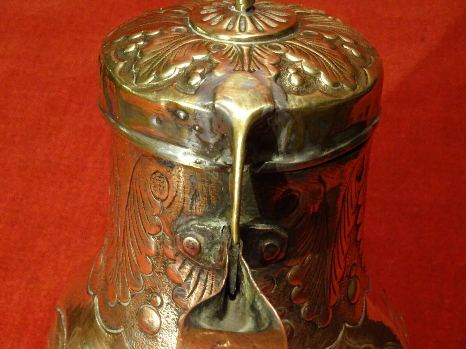 Old hull copper and brass repelled rock decoration XVIII XIX th