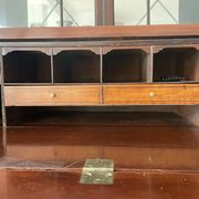 Library with English mahogany secretary.