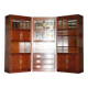 Set of three vintage hardwood military-style bookshelves.