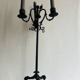 Pair of large Napoleon III candlesticks in patinated bronze