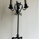 Pair of large Napoleon III candlesticks in patinated bronze