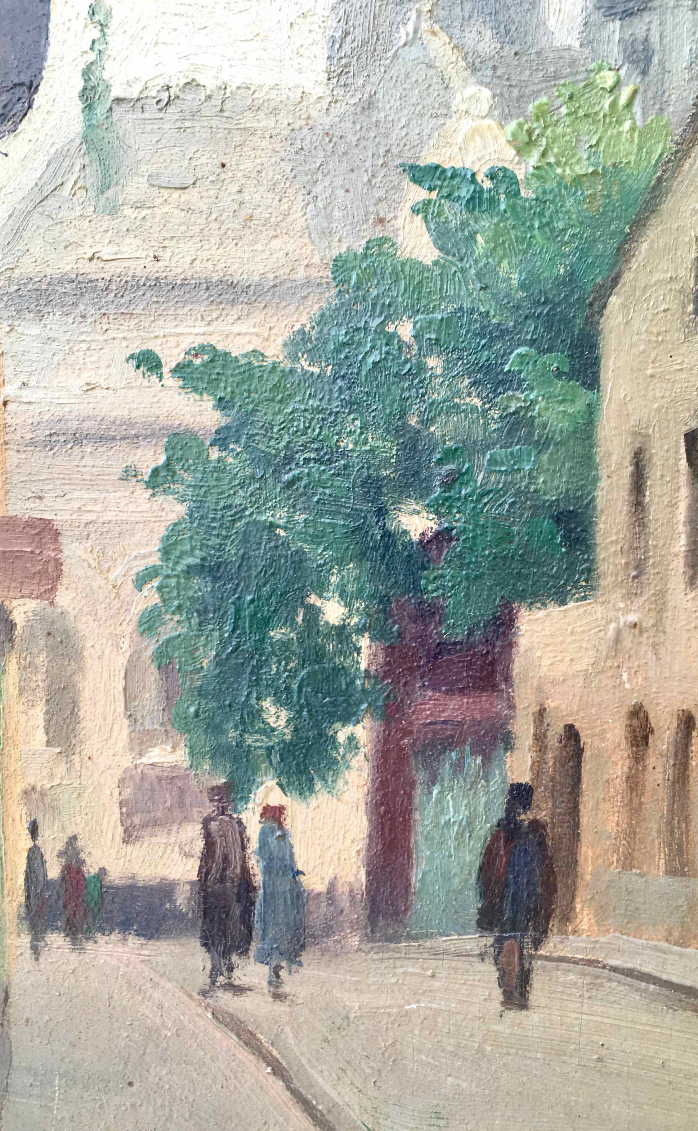 Tableau ancien huile Montmartre 1900