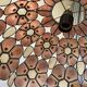Suspension in mother-of-pearl shell and bohemian brass