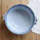 Antique earthenware salad bowl Sarreguemines U&C model Mimosa blue