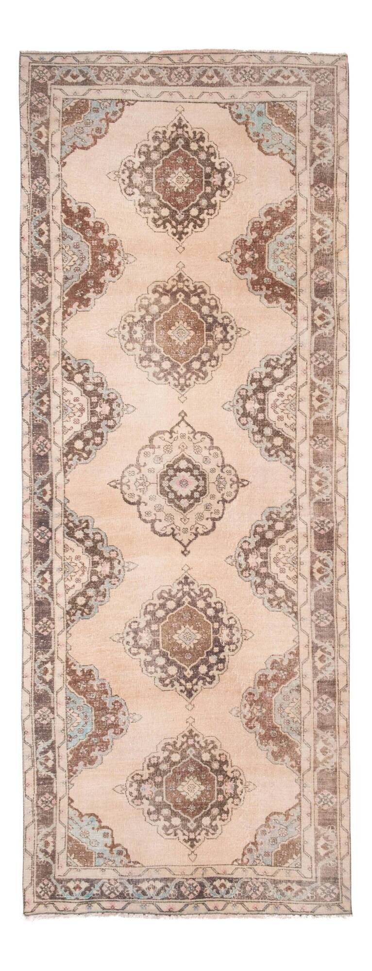 Vintage Turkish hallway rug 137x364 cm