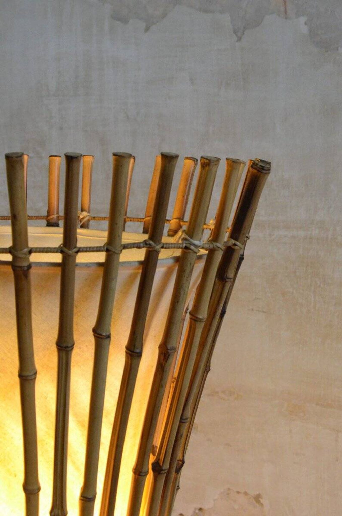 Bamboo floor lamp, 1960s