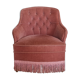 Old pink toad armchair, vintage, 40s / 50s