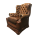 Fauteuil Chesterfield vintage en cuir king monoplace / assise