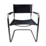 Fauteuil cantilever cuir et chrome années 6070