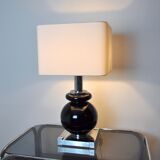 Cubic table lamp with ceramics by Bd Lumica, Italy, 1980