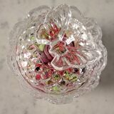 Glass bonbonnière cut with a butterfly pattern