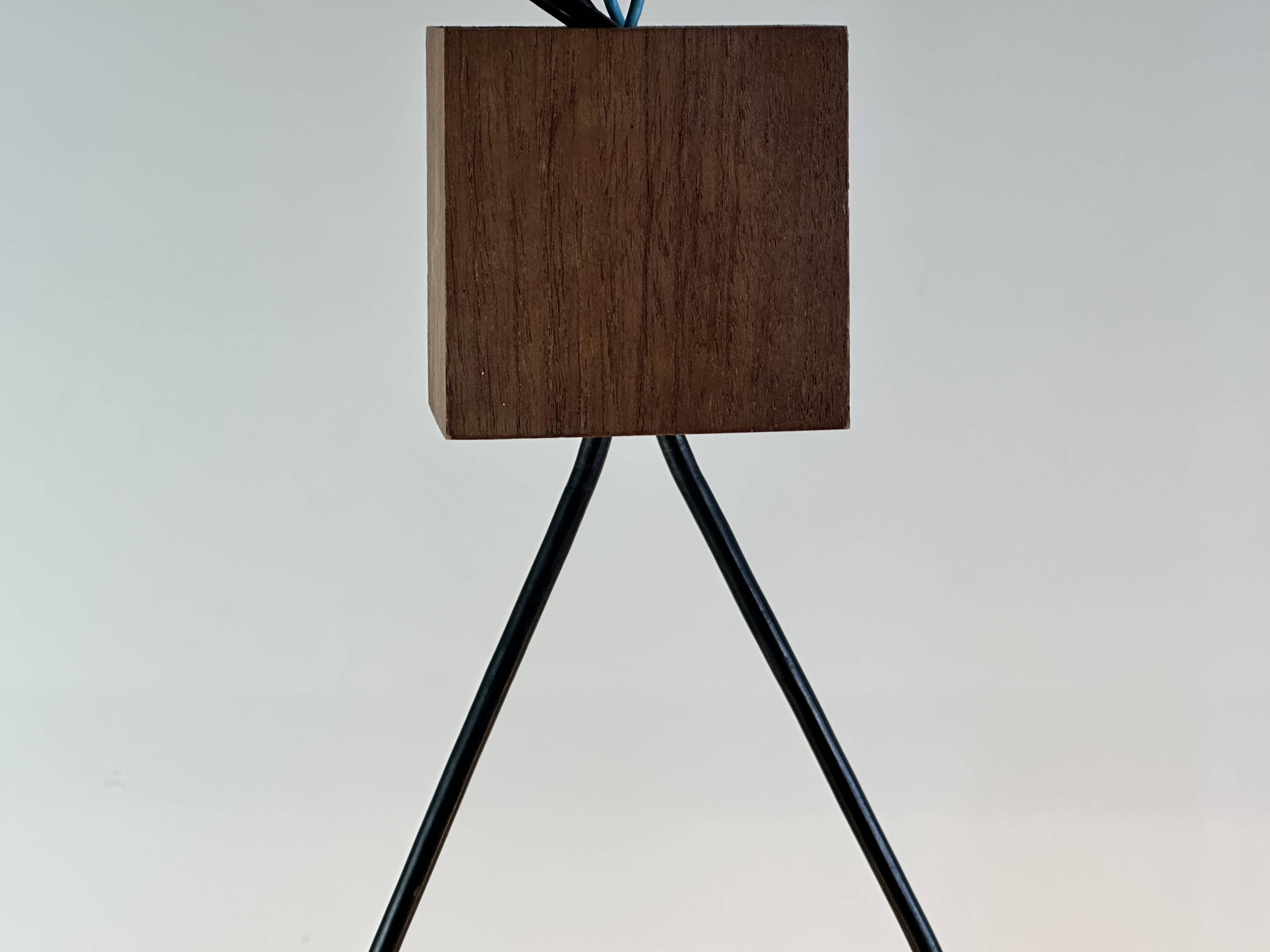 Vintage 1960s Scandinavian teak and perspex chandelier