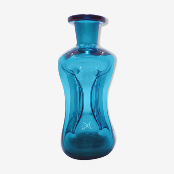 Small blue glass vase Holmegaard