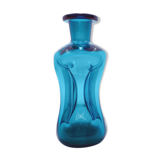 Small blue glass vase Holmegaard